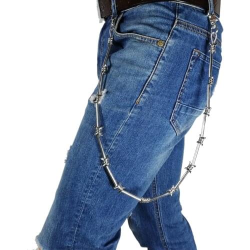 Fashion Alloy Chain on pants Trousers Chains Punk Hip-hop Trendy Chain on jeans Metal belt Bamboo style