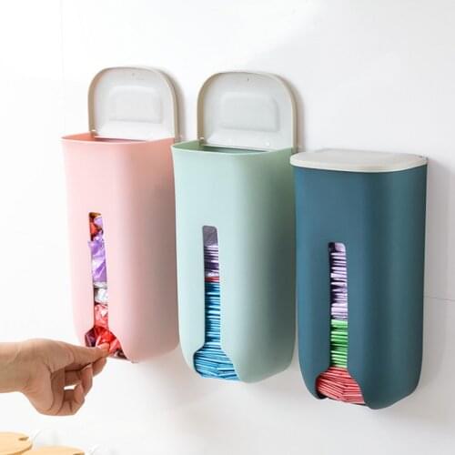 Plastic Bag Dispenser Wall Mounted Grocery Garbage Trash Bag Organizer for Home Kitchen BJStore