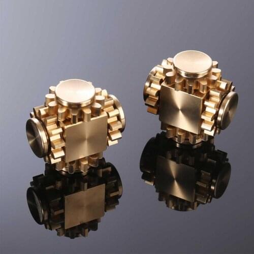 Hot Saling Fingertip Gyro Gear Linkage Cube Pure Copper Finger Mechanical Gyro Adult Decompression Toy Gift Craftsman Feelings