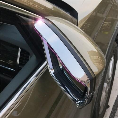 For skoda Kodiaq 2016 2017 2018 ABS chrome plated side wing fender rearview mirror visor sun fine rain shield trim Car styling