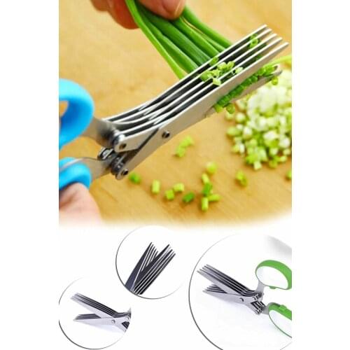 Minced 5 Layers Chopped Laver Tool Cut Spices Rosemary Cook Basil Kitchen Shredded Scissor Scallion Cutter Herb Vegetable Shear
