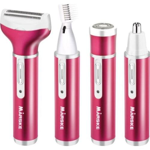 Marske electric lady hair removal shaving device 4 in 1 rechargeable hair Epilator electric shaver nose hair trimmer eyebrow