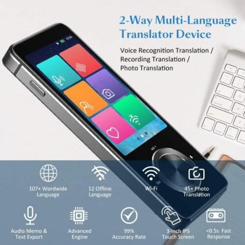 Multifunction Smart Voice Translator 107 Languages Smart Translation WiFi/Offline Recording/Photo Translation