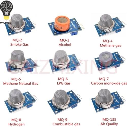 9PCS/1Lot Gas Detection Sensor Module MQ-2 MQ-3 MQ-4 MQ-5 MQ-6 MQ-7 MQ-8 MQ-9 MQ-135 Sensor Module Gas Sensor Starter Kit