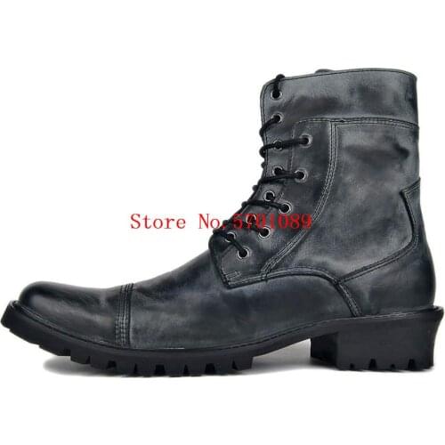 Man Western Cowboy Boots Leather Chukka Designer Boots Casual Shoes Buckle Zip Boots Genuine Leather Military Desert Boots