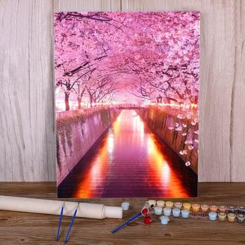 Landscape Sea Painting By Numbers Kit Oil Paints 40*50 Canvas Pictures Home Decoration For Kids Art