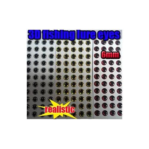 2015new 3D Fishing Lure Eyes Fly Tying size:6MM three kinds color each500pcs total quantity:1500pcs/lot