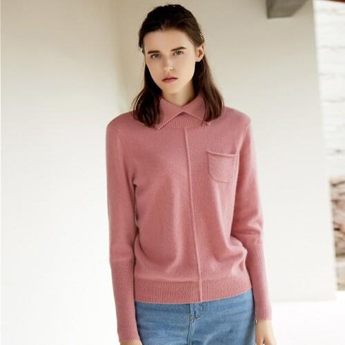 ZHILI 2018 New Autumn Winter Square Collar Pullover Cashmere Sweater