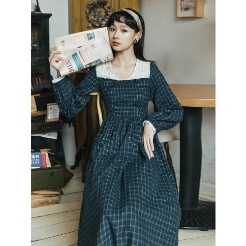 2019 new fashion womens clothing Autumn and winter plaid dress dresses clothes