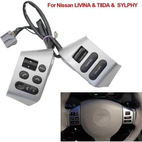 NEW Car accessories steering wheel control buttons with red backlight Buttons For Nissan LIVINA TIIDA SYLPHY