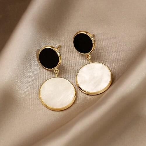 New Korean Womens Round Earrings Geometric Dangle Earrings Trend 2021 Fashion Jewelry Womens Earrings Fashion Stud Earrings