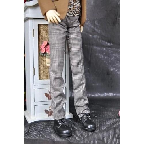 BJD doll clothes are suitable for 1/3 1/4 Uncle size all matching British plaid pants grey trousers doll accessories