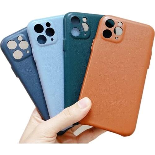 Official Genuine Leather Camera Protection Phone Case For iPhone 12/11ProMax XS Max XR 8 7Plus Soft Silicon Handmade Cover Funda