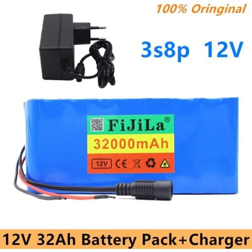 Original Large capacity 12v 32Ah 18650 lithium battery protection board 12v 32000mAh for inverter miner light with BMS + charger