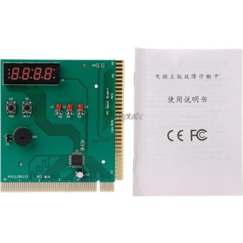 PCI & ISA Motherboard Analyzer Diagnostic Display 4-Digit Computer Debug Post Card Drop ship
