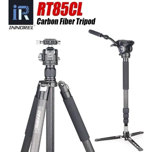 INNOREL RT85CL Professional 10 Layers Carbon Fiber Tripod Travel Photographic Portable Stand Monopod for Digital DSLR Camera