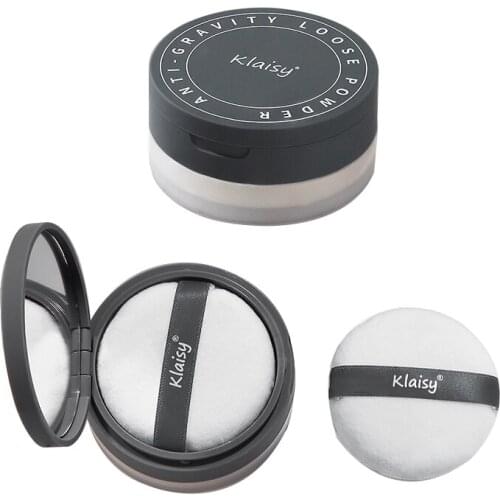 Klaisy Makeup Powder 3 Colors Smooth Transparent Loose Oil Control Face Powder Concealer Mineral Finish Setting With Puff