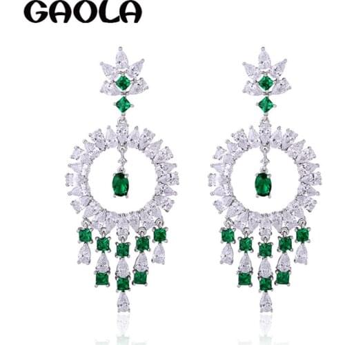 GAOLA Fancy AAA CZ Earrings for Women Bridal Wedding Jewelry Luxury Banquet Dress Accessories GLE6365