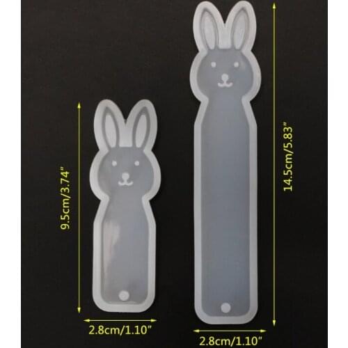 Silicone Mold DIY Bookmark Cute Rabbit Mirror Crafts Jewelry Making Epoxy Resin