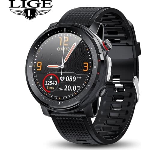 LIGE Reloj Inteligente Smart Watch Men 2021 IP68 Waterproof Flashlight Heart Rate Android Smartwatch Smartwatch for Men Women