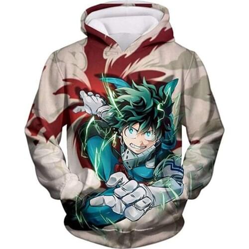 Boku no Hero Academia Izuku Midoriya 3D Print Hoodies My Hero Academia Cosplay Todoroki Shoto Pullover Sweatshirts Women Coat