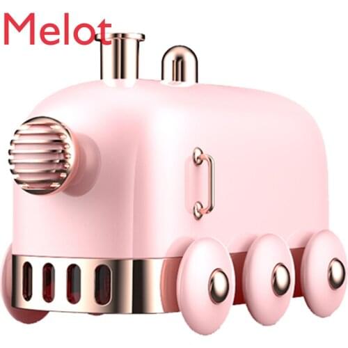 Creative Scene Sound Effect Seven-Color Ambience Light Timing off Retro Steam Locomotive Small Train Humidifier Friend Gift