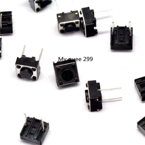 100Pcs Tactile Switch Momentary Tact 6x6x4.3 6*6*4.3mm Middle pin 2pins