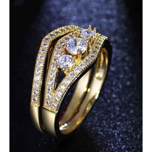 2Pcs set Ring female jewellery wholesale my orders bijoux Elegant fashion Jewelry pave shining crystal rings for women