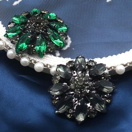 2pcs/lot 42MM Flower Resin Buttons for Hat Clothing Diy Manualidades Accessories Decorative Rhinestone for Needlework