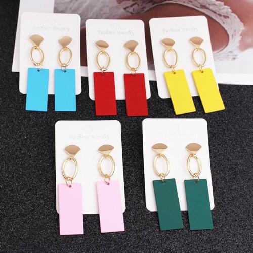 2019 Vintage Earrings Large for Women Statement Earrings Geometric Golden Color Metal Pendant Earrings Trend Fashion Jewelry