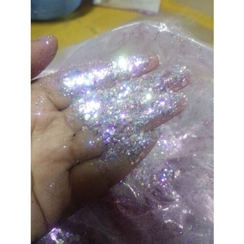 MERMAID EFFECT GLITTER Nail Art Mixed Glitter ( Star Bright Silver )50g Bag Holographic Chunky 50g Bag Pink Holographic Chunky