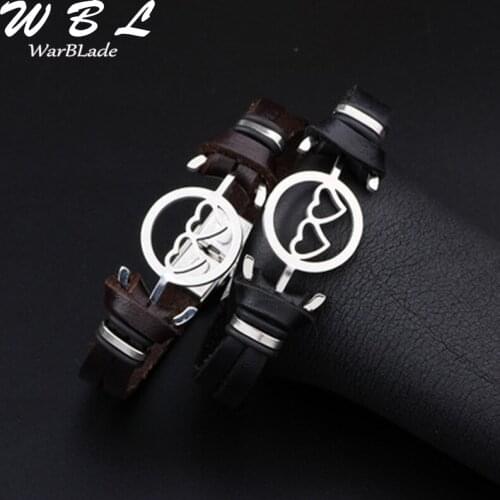 WBL New Couple Heart Bracelet Bangles Stainless Steel Leather Bracelet For Women Men Wristband Charm Jewelry Memorial Day Gift