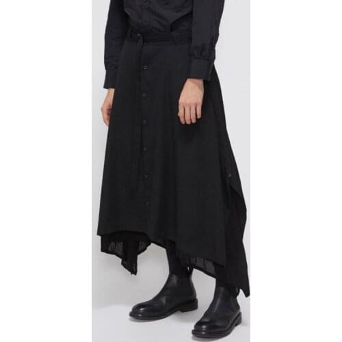 Wide-leg pants, two layers of culottes, loose dark primitive low-end pants trends in the fashion of large youth slacks