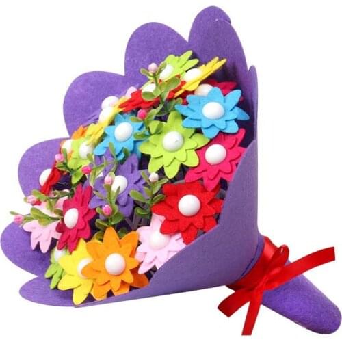 Kids Toy 3D Creative DIY Handmade Intelligence Development Flower Bouquet Puzzle Toys For Children birthday