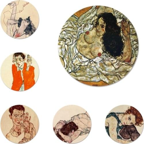 Egon Schiele Badge Brooch Pin Accessories For Clothes Backpack Decoration gift