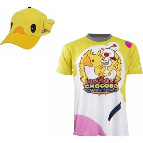 FF15 Moogle Chocobo T-shirt Final Fantasy XV Noctis Lucis Caelum t shirt Hat Costume Carnival Men Short Sleeve Shirt Cosplay Tee