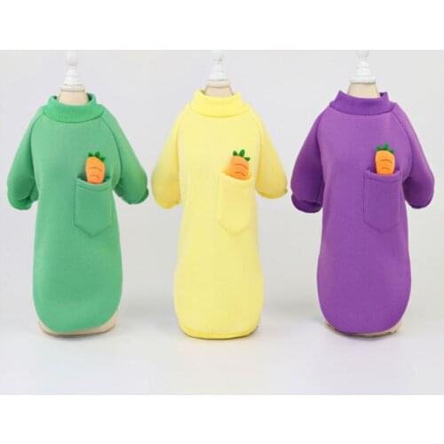 Pet Cat Dog Autumn And Winter Fleece Carrot Print Pocket Sweater