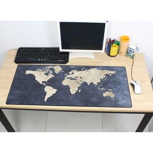 Gaming Mousepad World Map 900x400mm DIY XL Large Mouse Pad Gamer With Edge Locking Pc Accessories Laptop Padmouse Ergonomic Mat