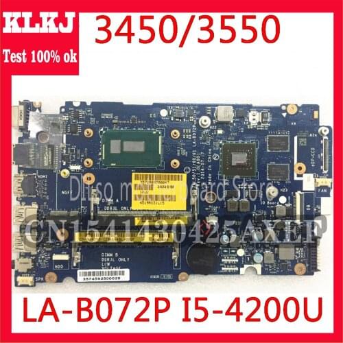 KLKJ LA-B072P CN-0YWW5F CN-01J67F For Dell Latitude 3450 3550 Motherboard ZAL50/51/60/61 LA-B072P i5-4200u Test Work 100