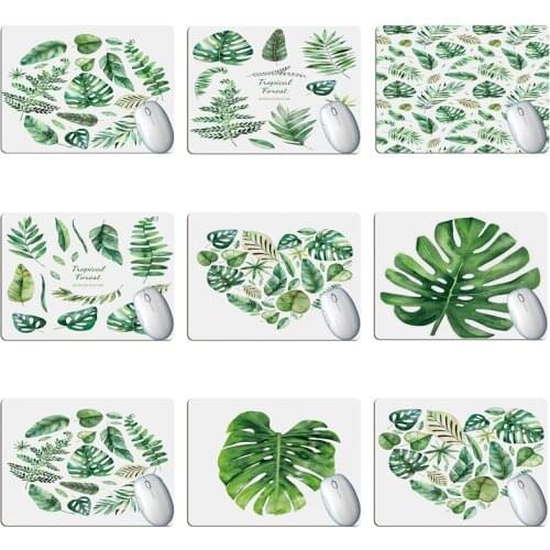 Tropical plant computer mouse pad waterproof padded non-slip natural rubber game computer desk pad small game wrist pad