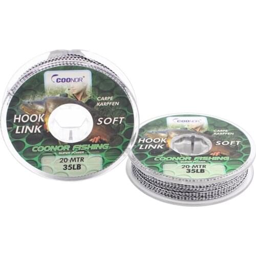 20M Fishing Line Leadcore Camouflage Coffee Carp Braided Line Hair Rigs Lead Core Tackle Fishing Accessories 15Lbs 20Lbs 35Lbs