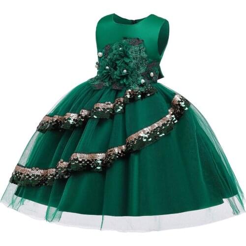 Summer Children Flower Dress Evening Party Princess Dresses For Girls Kid Clothes Evening Wedding Dress 3 10 Y Teenager Costume