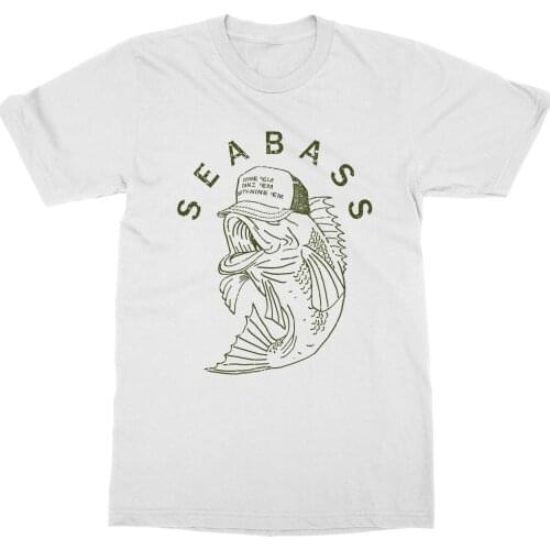 Male Best Selling T Shirt Seabass T-Shirt Fisher Line Cast Hook Spinner Bait Catch Water Boat Fisherman Summer Tee Shirt