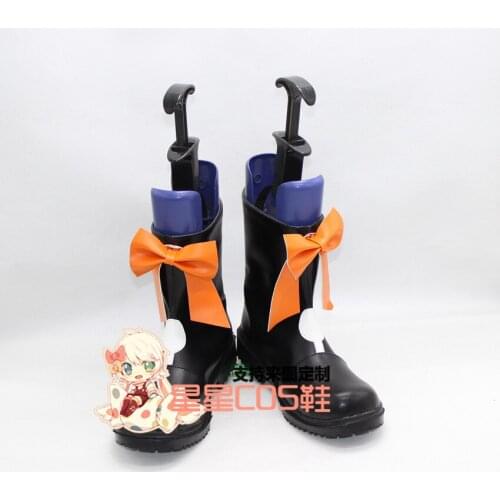 Macross Frontier Ranka Lee Black Short Cosplay Shoes Boots X002
