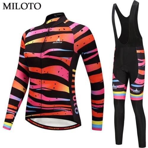 Miloto Long Sleeve Cycling Jersey Women MTB Bike Wear cycling clothing maillot ciclismo roupa ciclismo Cycling set