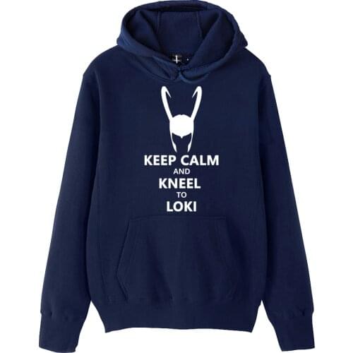 Man Boys Hoodie Helmet Keep Calm And Kneel To Loki Couple Clothes Autumn Winter Fleece ZIIART