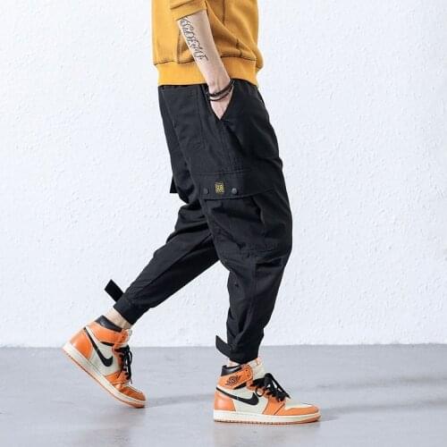 Streetwear Pants Men Joggers 2020 Summer Big Pockets Ankel Branded Cargo Pants Male Spring Harem Pants Men Sweatpants Black