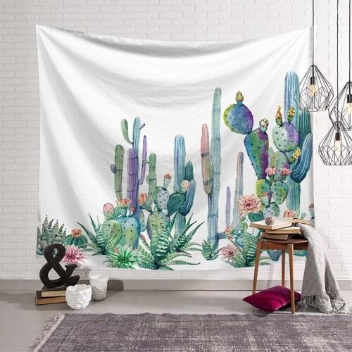 Aggcual Green Plant Cactus tapestry wall hanging Leaves deco living room home wall covering Nordic Mural Beach Towel mat Tap119