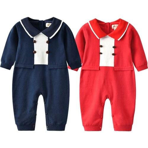Autumn New Baby Girls and Boys Long Sleeve Knit Bodysuit