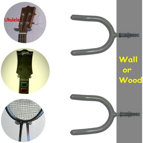 2Pcs New GUITAR HERO & Ukraini & ROCK BAND & UKULELE STAND HANGER GRAY HOOK HOLDER